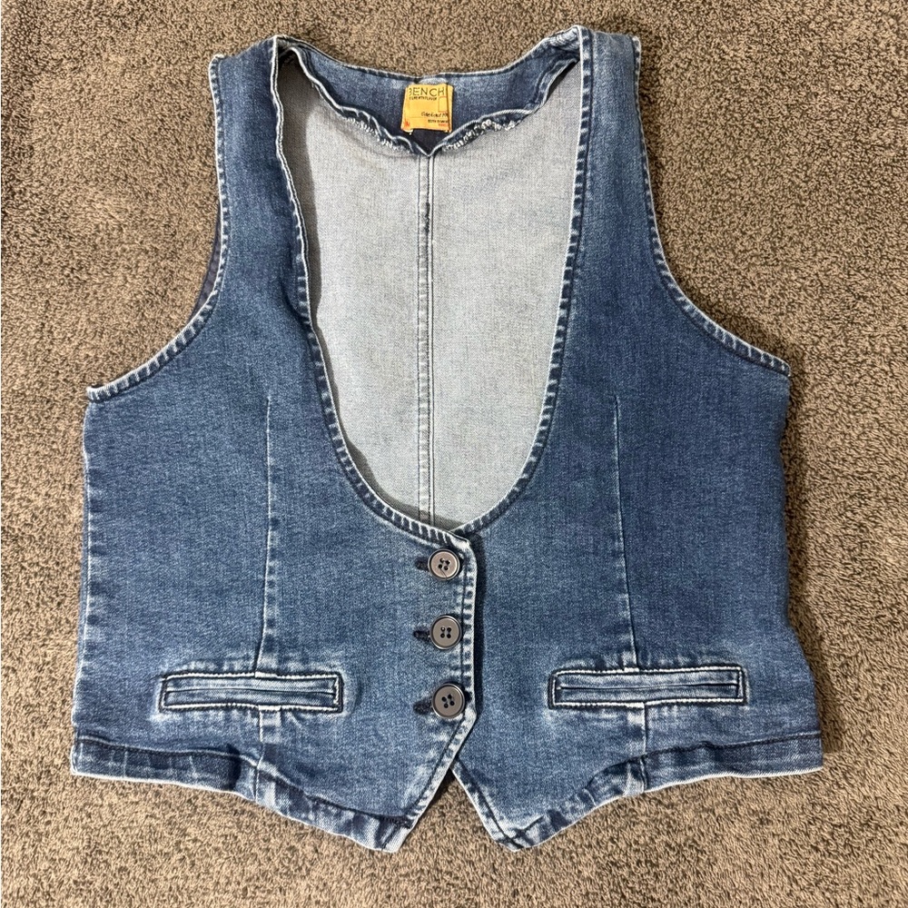 Bench‎ Denim Button-Up Vest- Size M